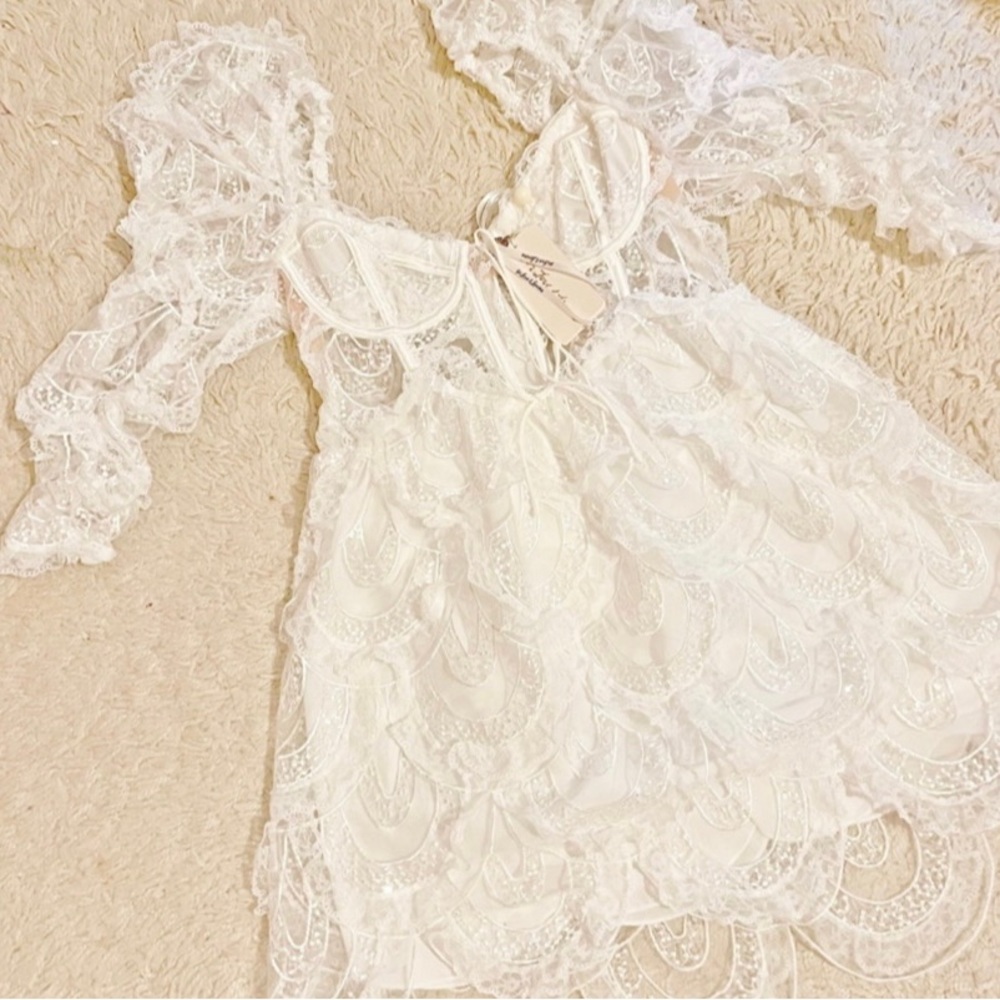 For Love and Lemons tayla mini dress. White. Size S